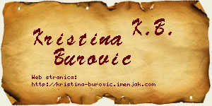 Kristina Burović vizit kartica